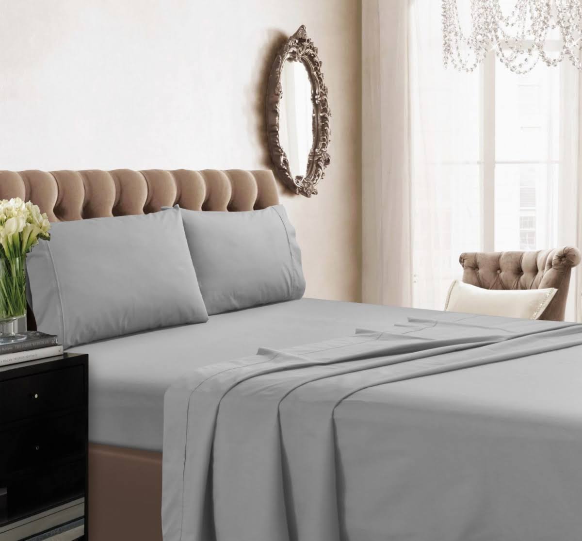 Light/Pastel Purple Percale Extra Deep Pocket Sheet Set Z606358