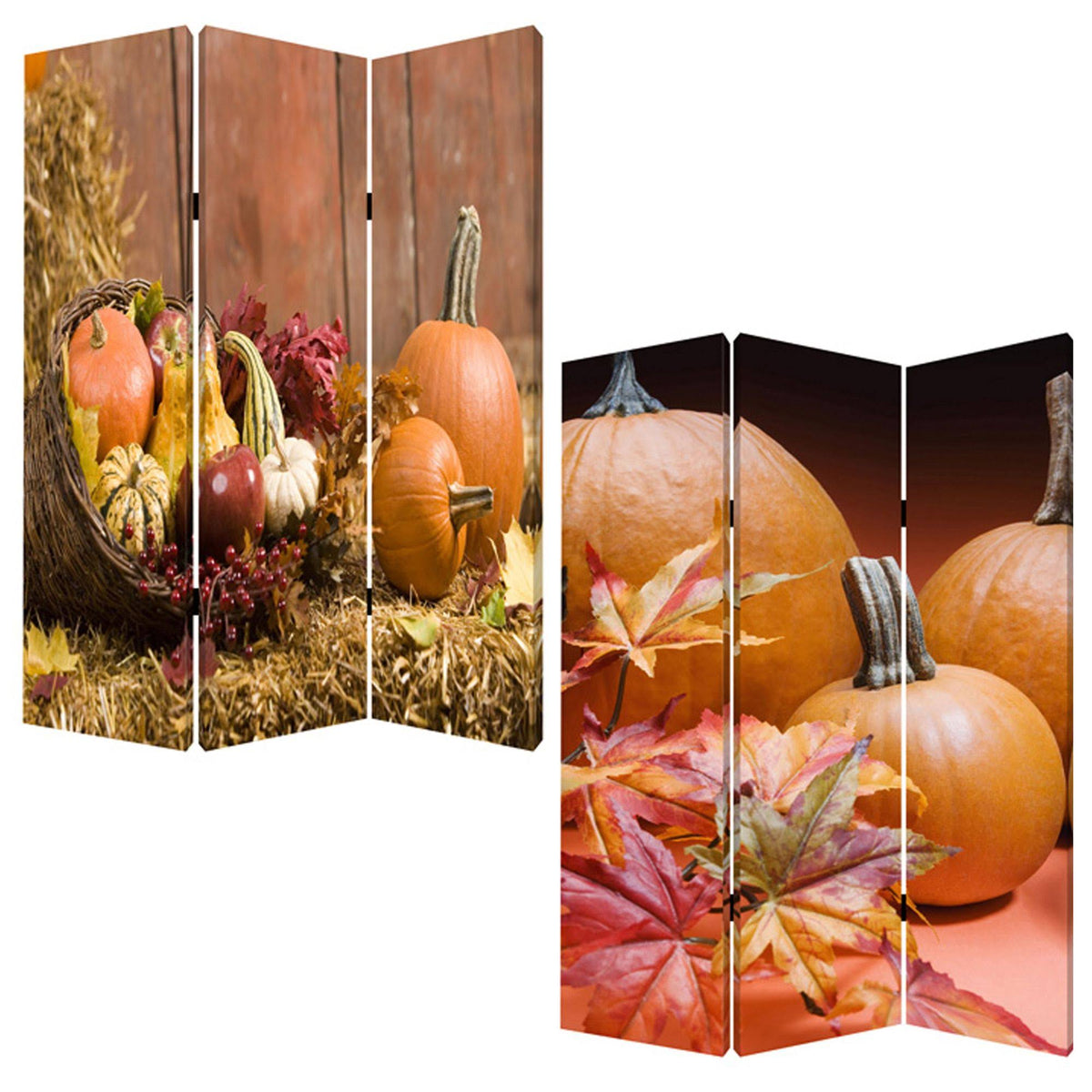 Multi Color Wood Canvas Harvest Screen X766340