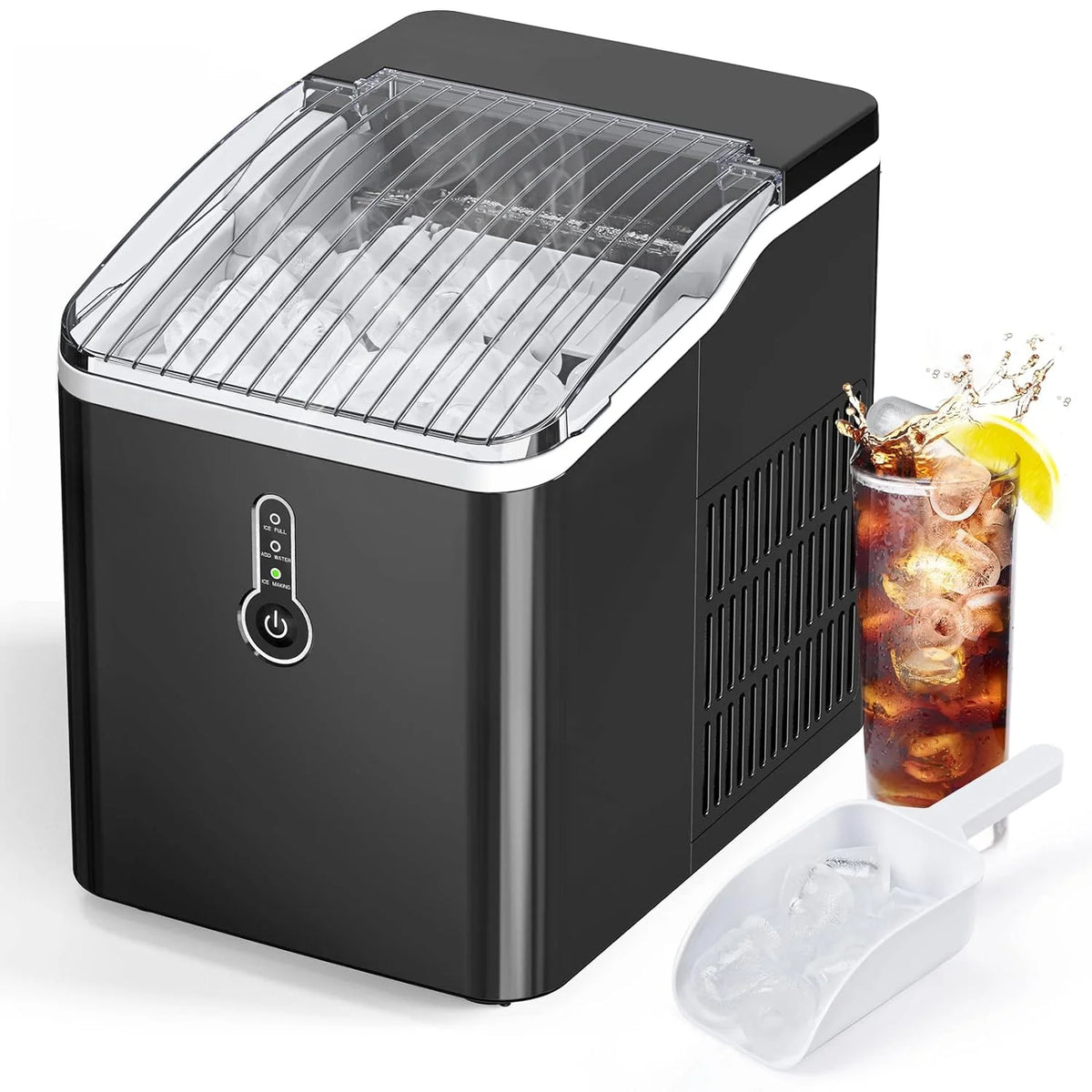 Black Countertop Ice Maker, 26 lb/24h, 9 Cubes in 6-8 Mins, Self-Cleaning Z9414