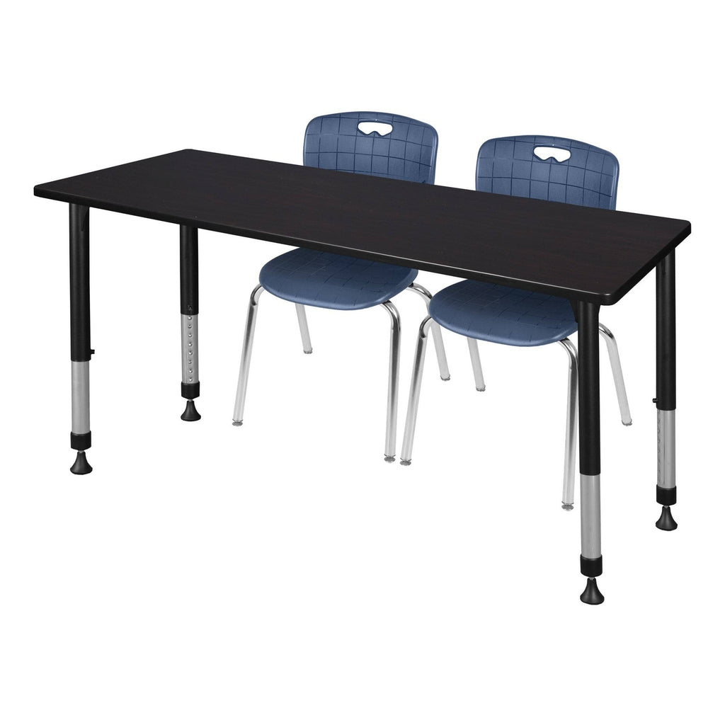 Height Adjustable Classroom Table with 2 Stack Chairs W884
