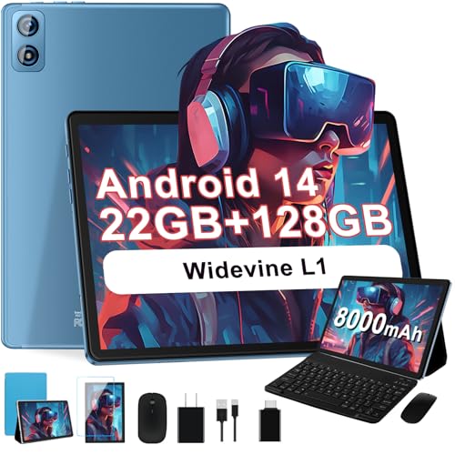 Android 14 Tablet 22G+128G 10 inch 8000 mAh Octa-Core with Keyboard Mouse Case Z219