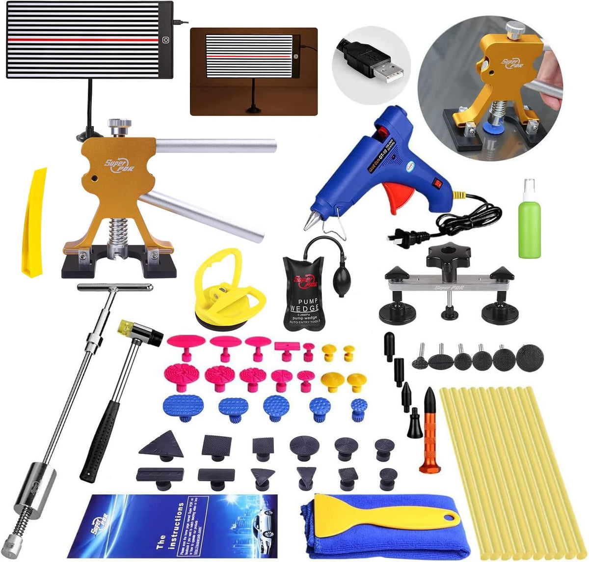68 Pcs Paintless Dent Removal Tools Kit S322
