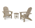 Vintage Sahara 3-Piece Curveback Adirondack Chair Set R713