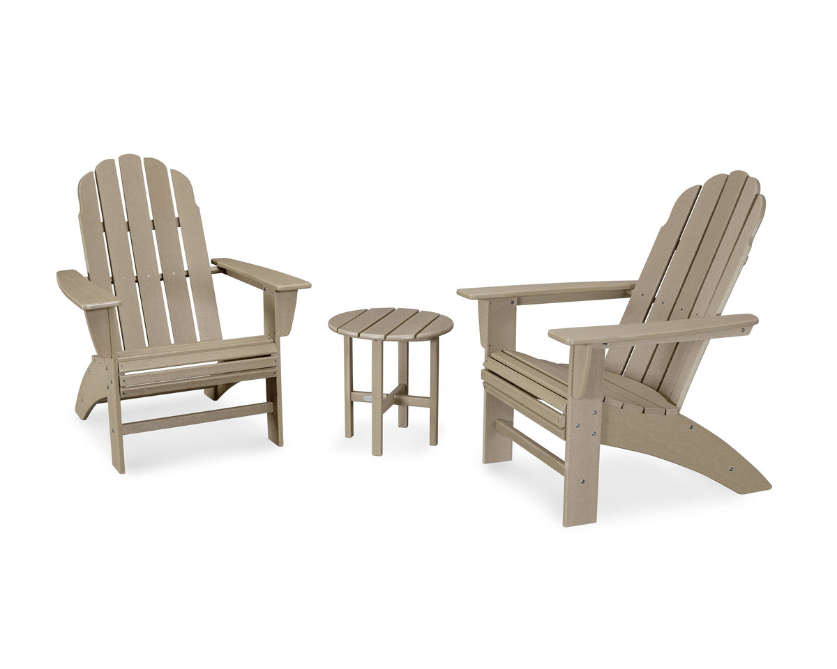 Vintage Sahara 3-Piece Curveback Adirondack Chair Set R713