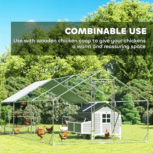 Large Metal Walk in Chicken Coop with Cover J42287