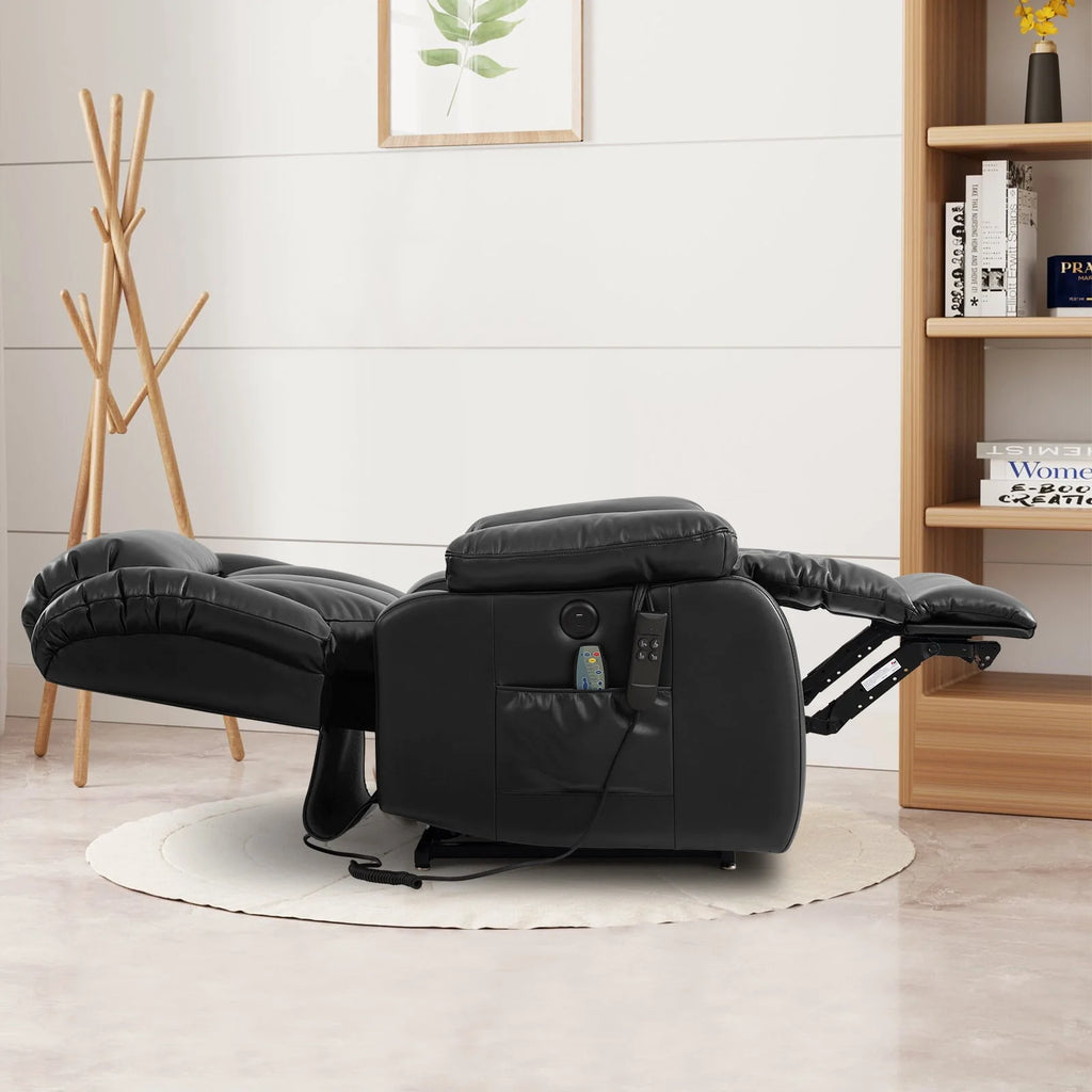 Brown Leather Dual Motor Lift Recliner Chair with Heat and Massage N4903