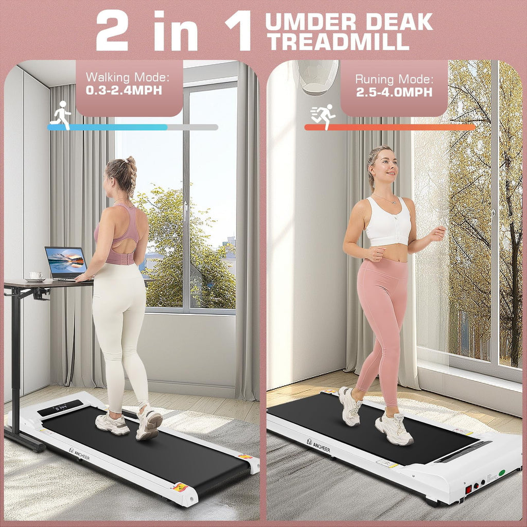 2.5HP Under Desk Treadmill with Remote Control W375