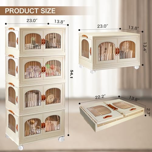 3 Pack 25.2 Gallon Collapsible Plastic Storage Bins with Lids X7869