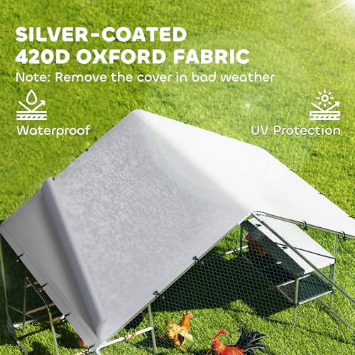 Large Metal Walk in Chicken Coop with Cover J42287