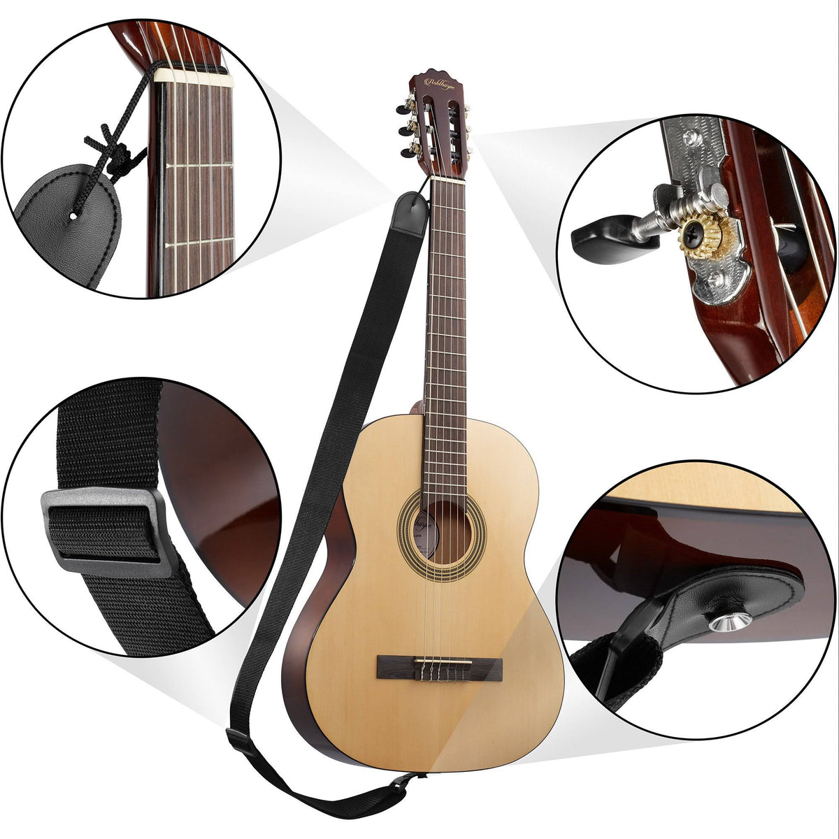39-in Full-Size Classical Acoustic Guitar with Nylon Strings O8636