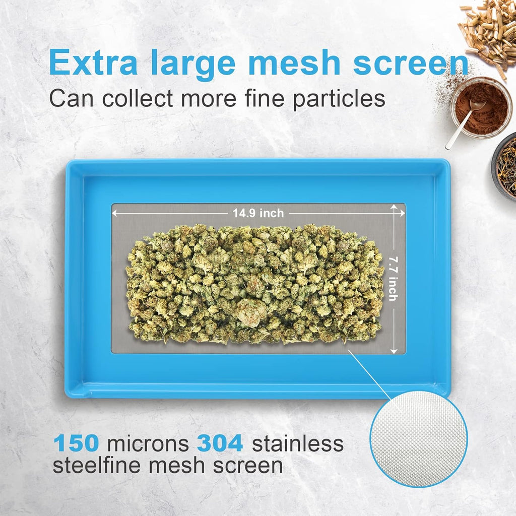 Black & Blue Bud Trimming Tray with 150 Micron Kief Screen, Pack of 2 T40939