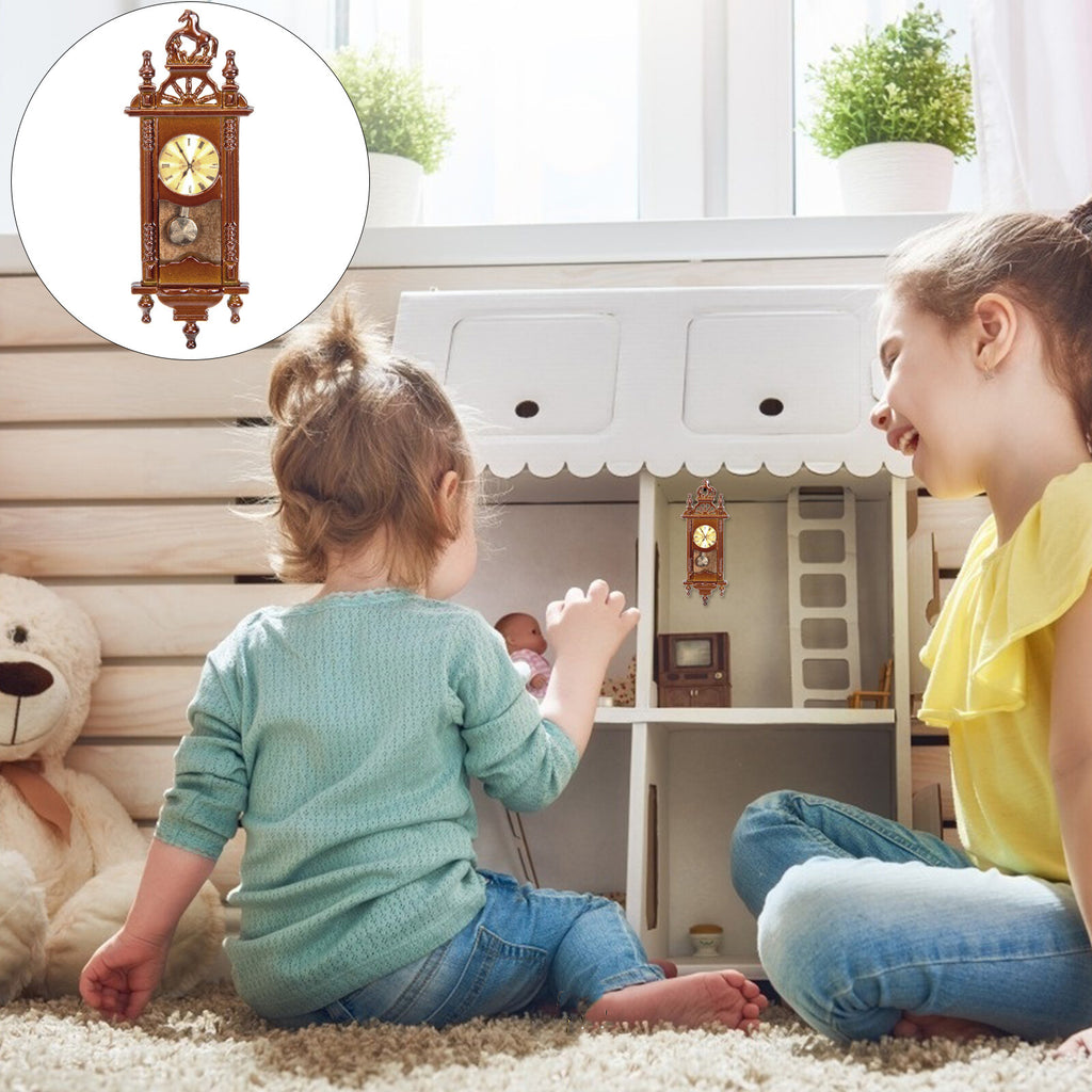 Metal Dollhouse Hanging Clock Toy L523561