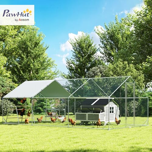 Large Metal Walk in Chicken Coop with Cover J42287