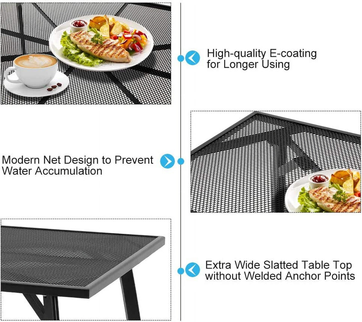 5-Piece Metal Patio Dining Set with 4 Stackable Chairs U475