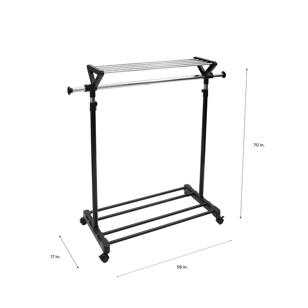 Adjustable Garment Rack with Storage Shelves A501163