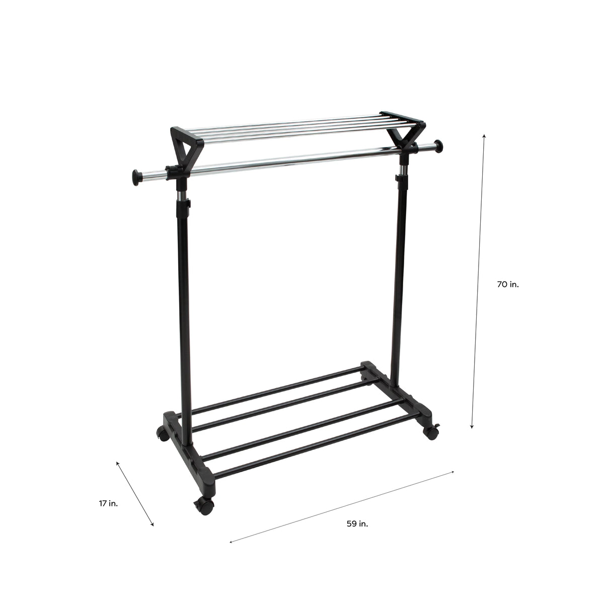 Adjustable Garment Rack with Storage Shelves A501163