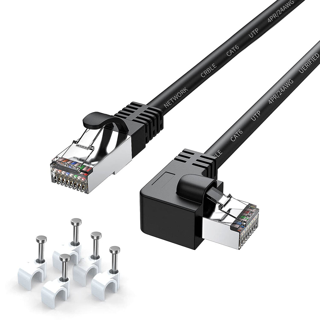 CAT6 Shielded FTP Right Angled Ethernet Patch Cable (3Feet 1M) Q266