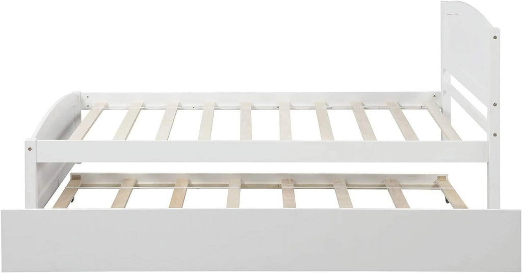 Wood Bed Frame with Headboard and Pull Handle U635037