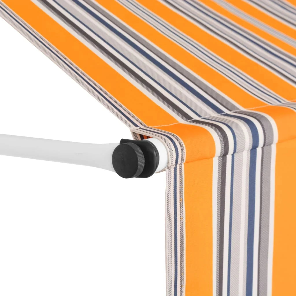 Manual Retractable Awning 59" Yellow and Blue Stripes G957