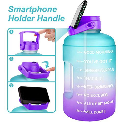 1 Gallon Water Bottle with Straw Leak-Proof BPA Free Reusable Large 128OZ Capacity Water Jug N2771