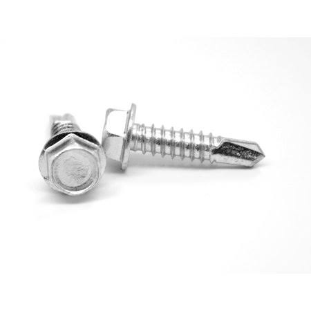 #12-24 x 1 1/4 Self Drilling Screw Hex Washer Head Zinc Plated P42507