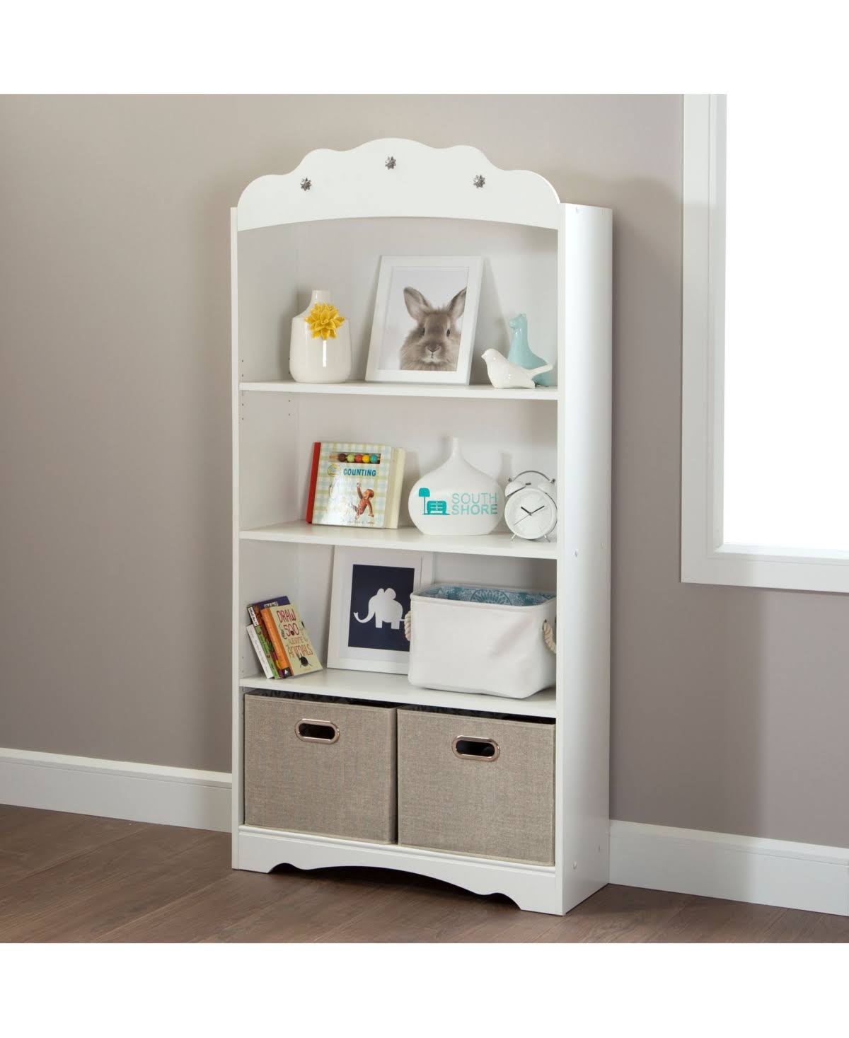 White 4 Shelf Bookcase C2666