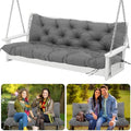 Grey 60 inch 2-3 Seater Waterproof Patio Swing Cushions with Backrest Ties W4155