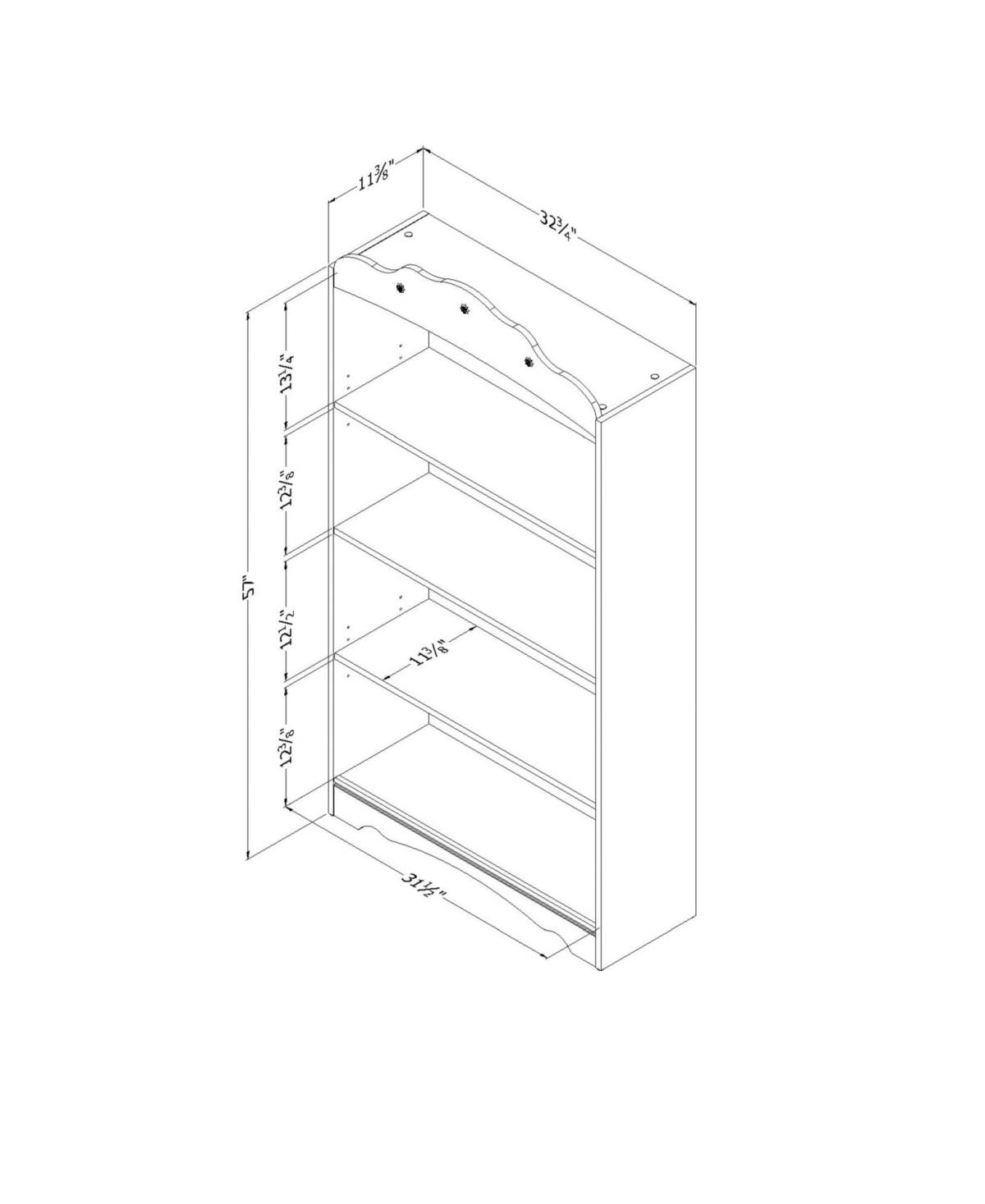 White 4 Shelf Bookcase C2666