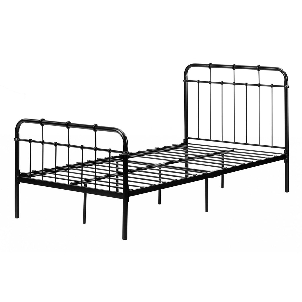 Black Twin Metal Complete Bed I457
