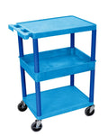 Blue Flat Top/Bottom and Tub Middle Shelf Cart D315268