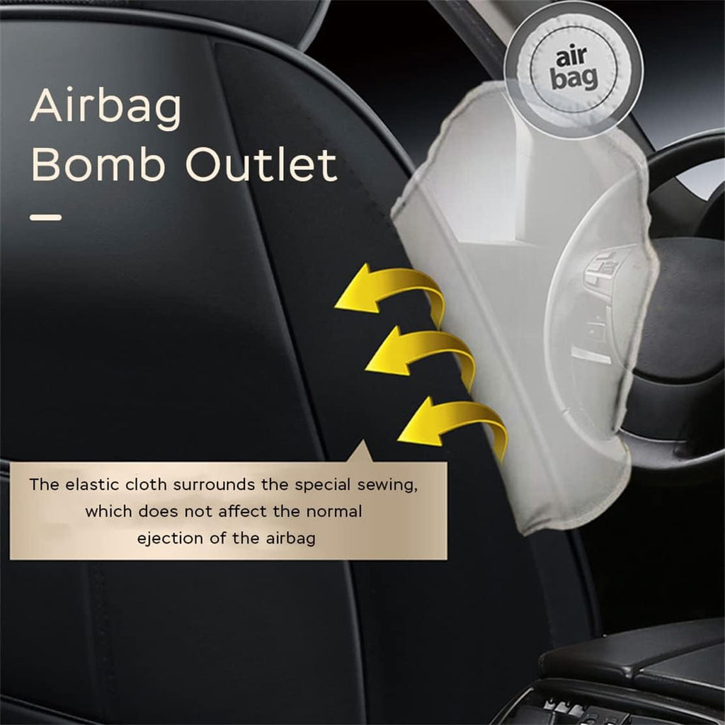 Car Seat Covers 5-Seat Black Beige F833495