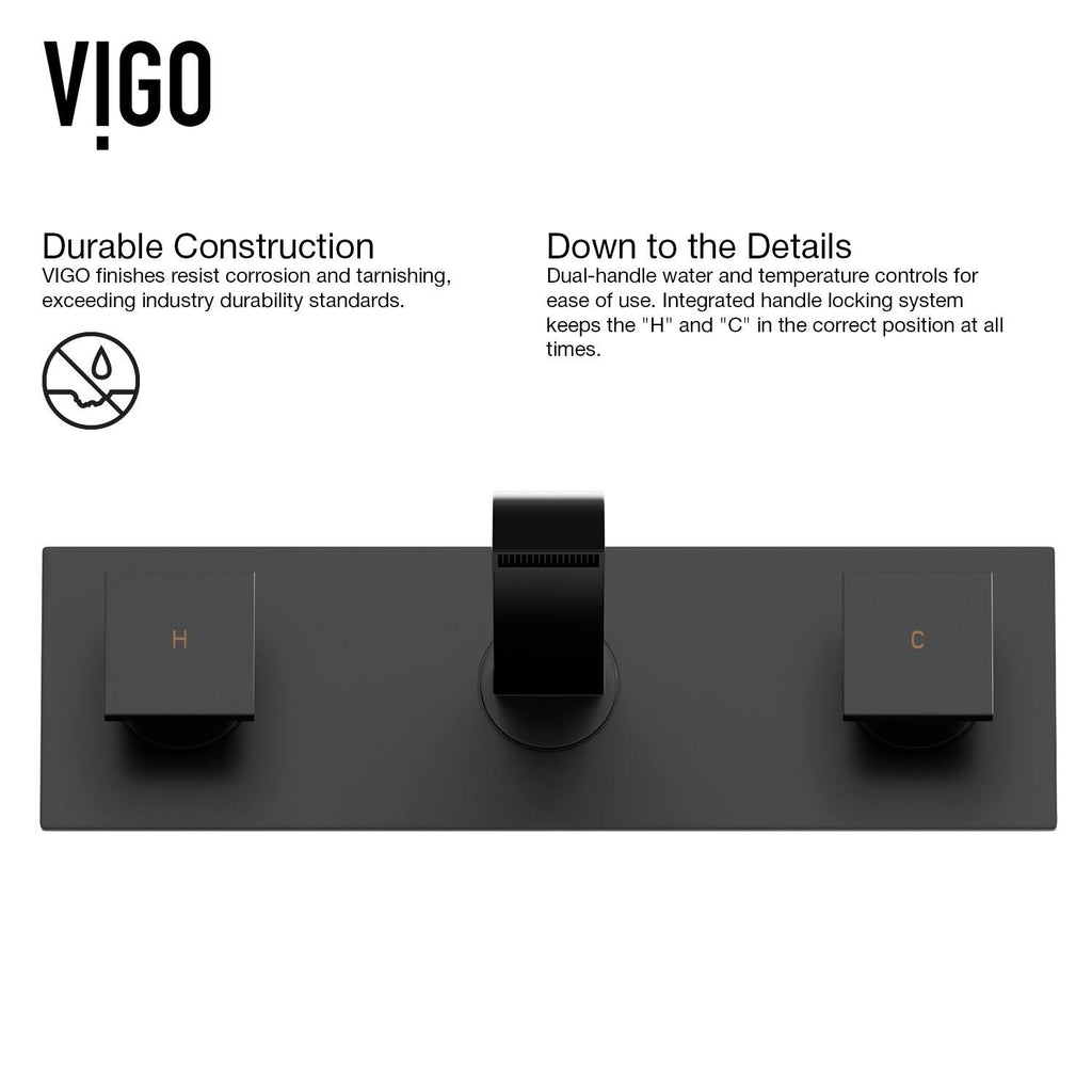 Matte Stone Vessel Bathroom Sink Set with Wall Mount Faucet in Matte Black Z68792