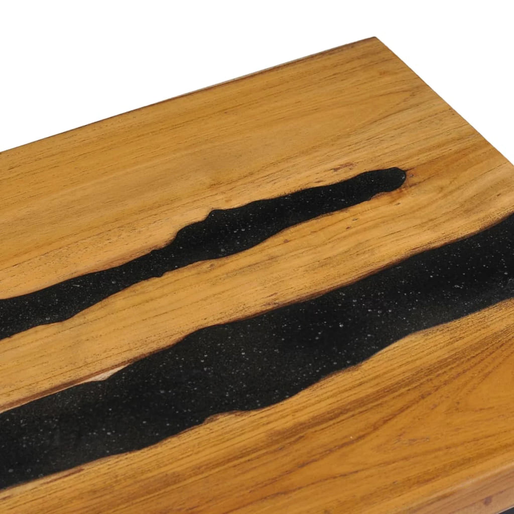 Solid Teak Wood and Lava Stone Coffee Table C15684