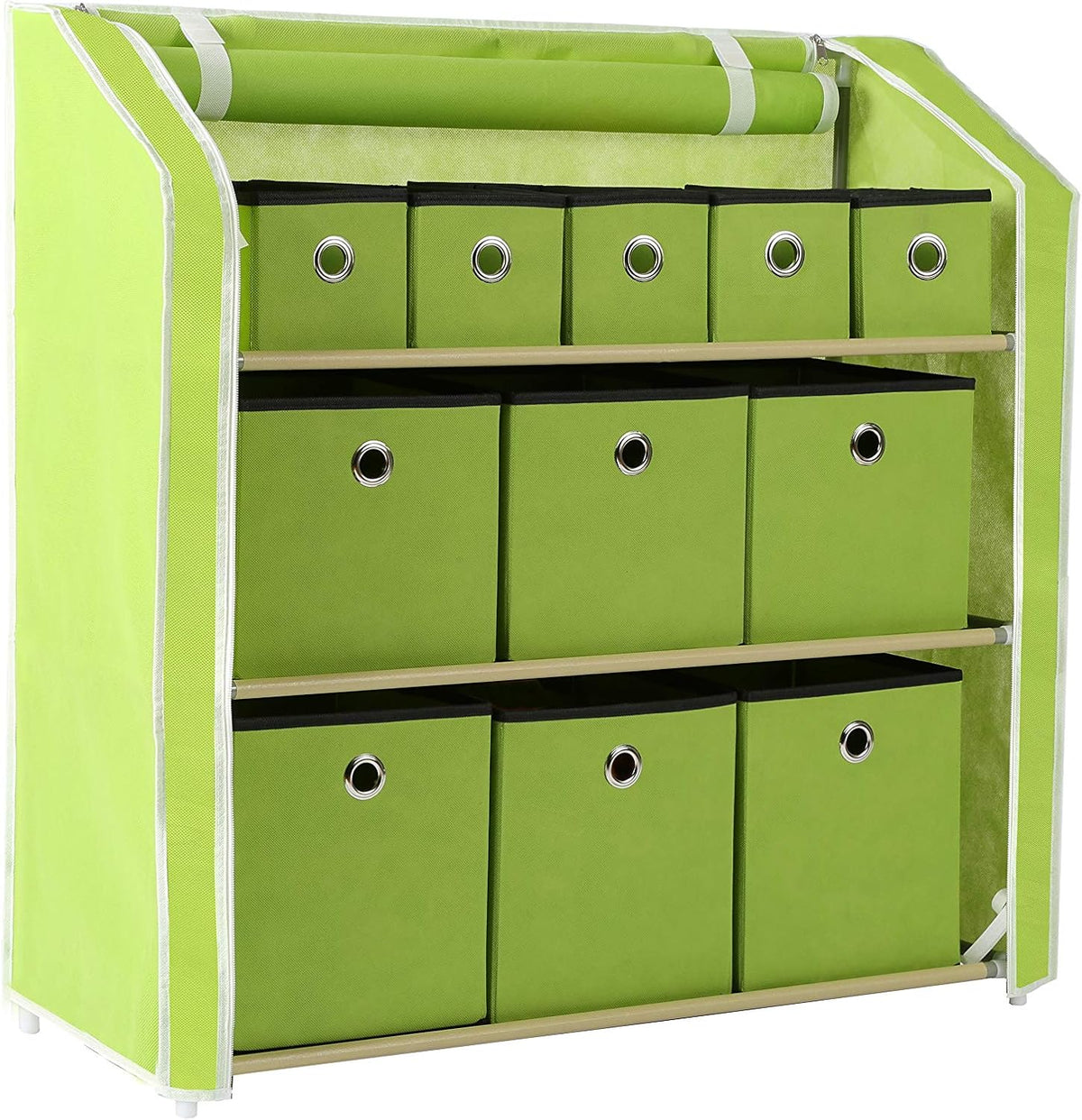 Turquoise 11 Drawers Storage Chest with Metal Frame F58126