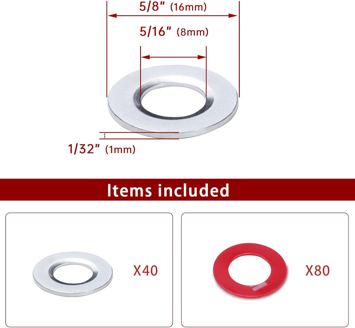 40Pack Cable Railing Kit Protector Sleeve Adhesive Grommet for 1/8" 5/32" 3/16" Wire Rope T316 Stainless Steel R399