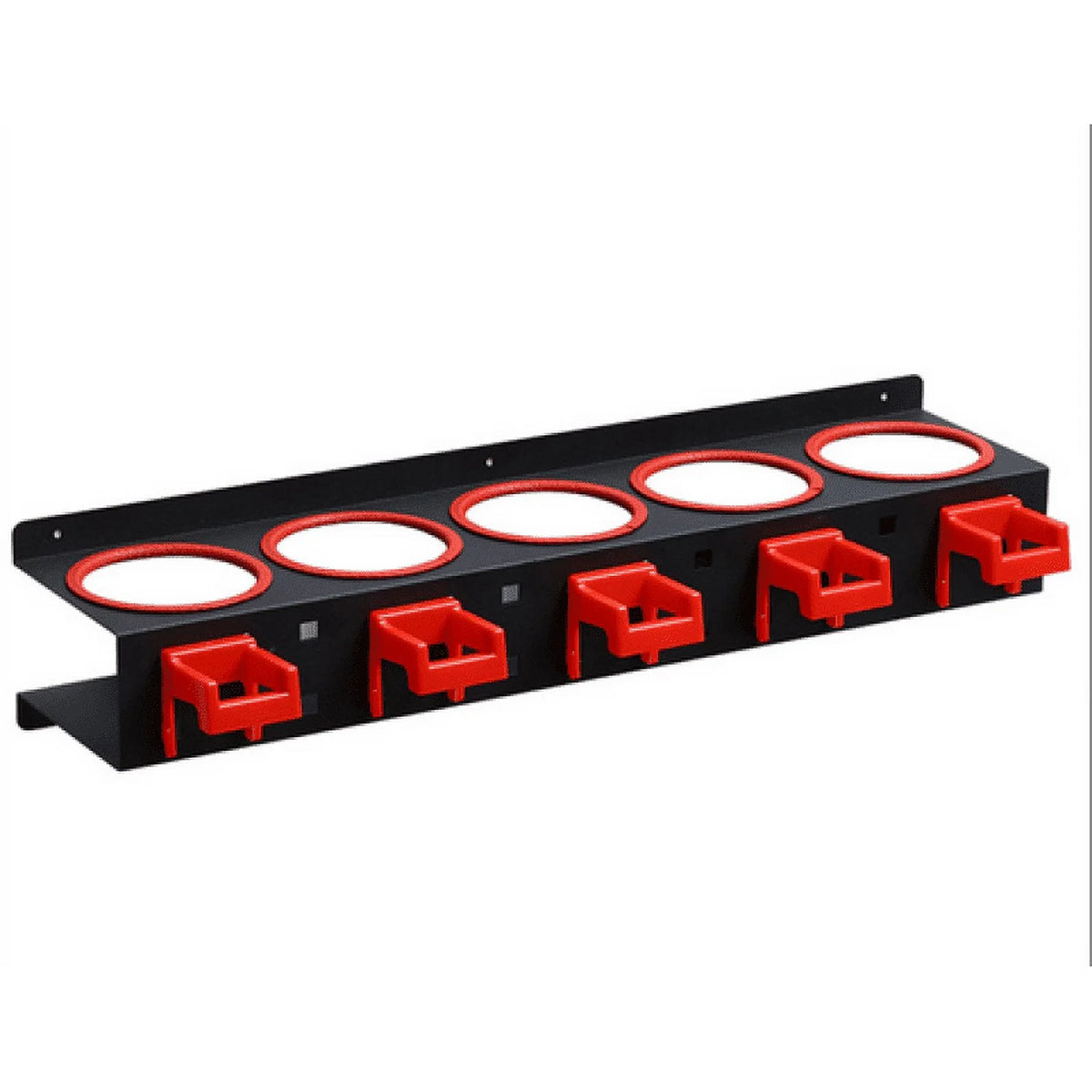 Wall-mounted Spray Bottle Storage Rack with 5 Plastic Hanging Hooks P193