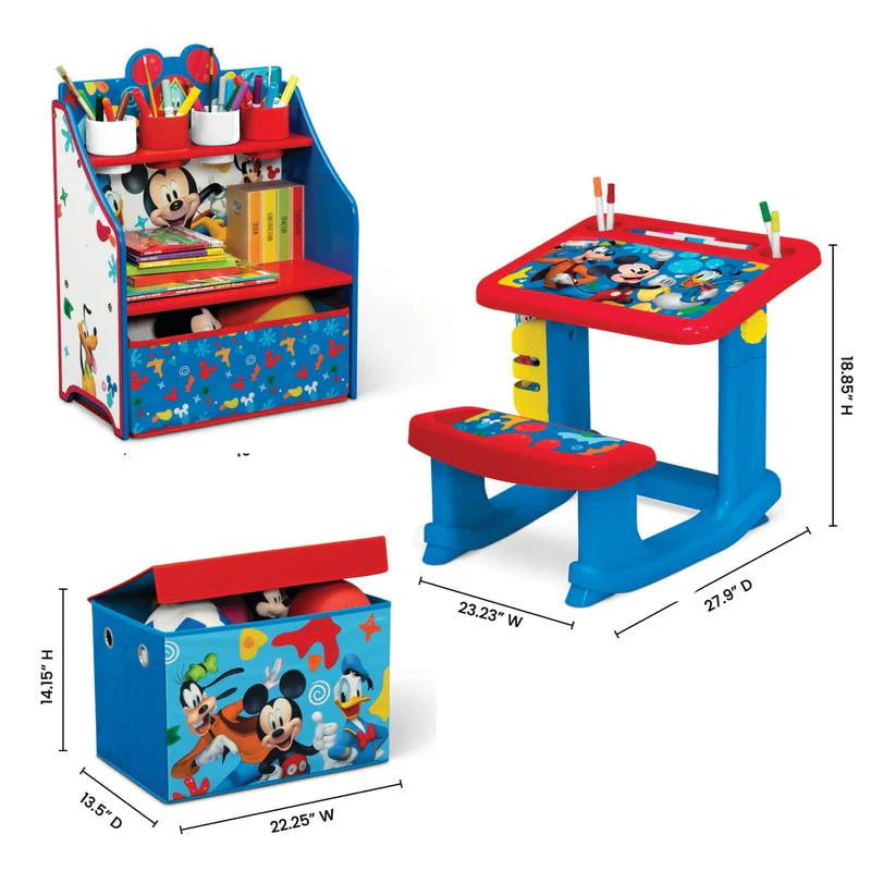 3-Piece Toddler Room-in-a-Box with Desk, Storage Station & Toy Box Y776478