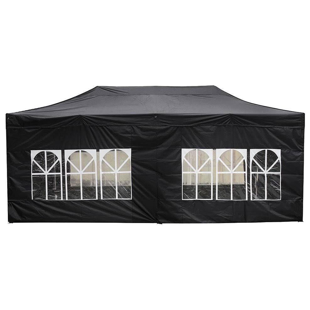 Black Pop Up Canopy Tent with Removable Sidewall Carry Bag F4260
