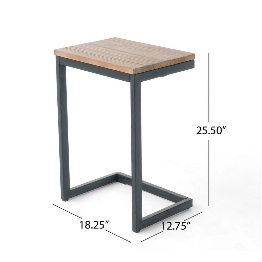 C-Shaped Accent Table in Brown and Black A79428