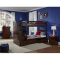 Antique Walnut Twin Over Full Size Bunkbed with Drawers T32612