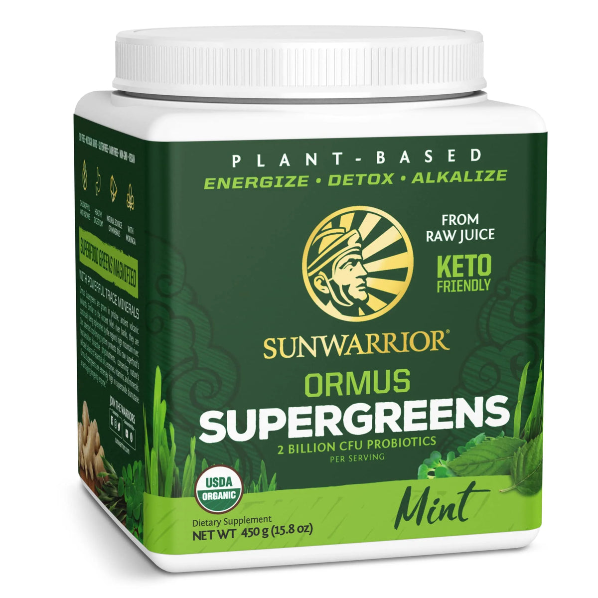 Organic Greens Probiotic Powder 2 Billion CFU Mint 90 Servings S1578