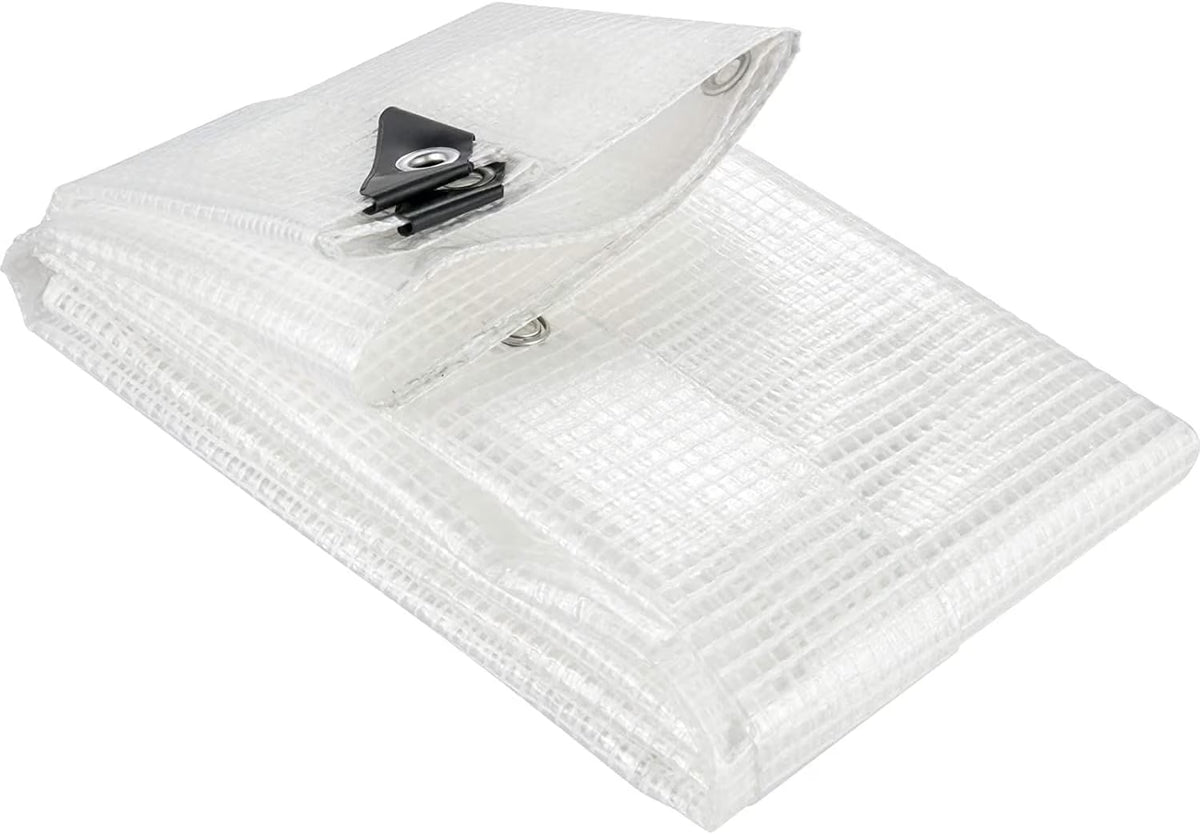 Clear Heavy Duty Waterproof Poly Tarp with Grommets (8 X 10 FT) P23478
