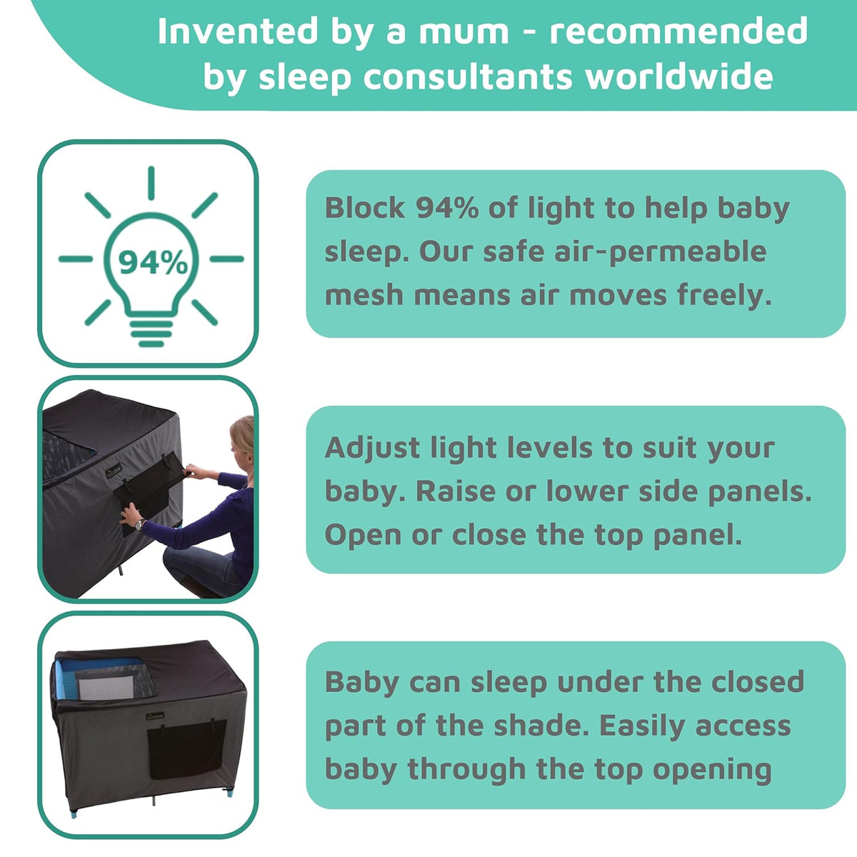 Blackout Travel Crib Canopy Cover and Tent E85379
