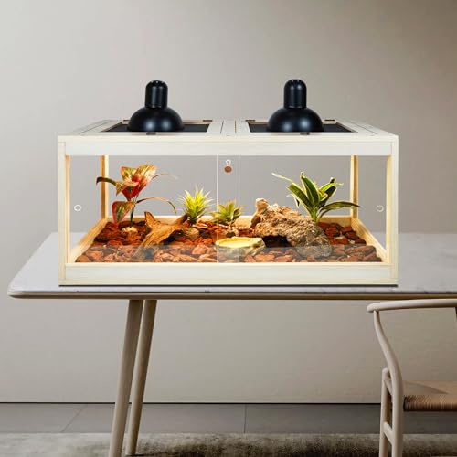 34 Gallon Reptile Terrarium Tank with Metal Mesh Roof Door Q560952