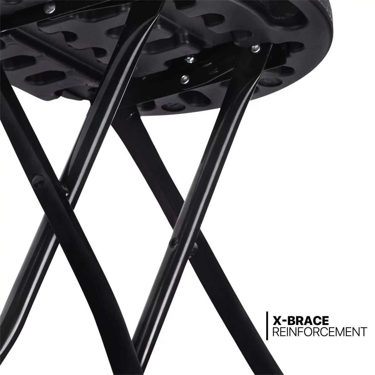 7 Pieces 5 FT Folding Round Table and Chair Set Black C775