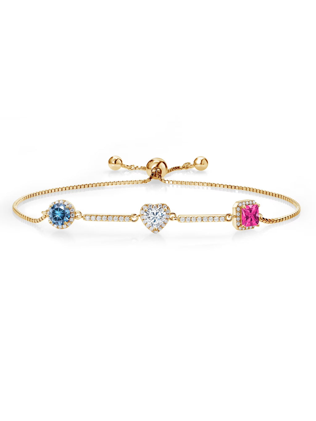18K Yellow Gold Plated Silver Moissanite Bracelet L8729
