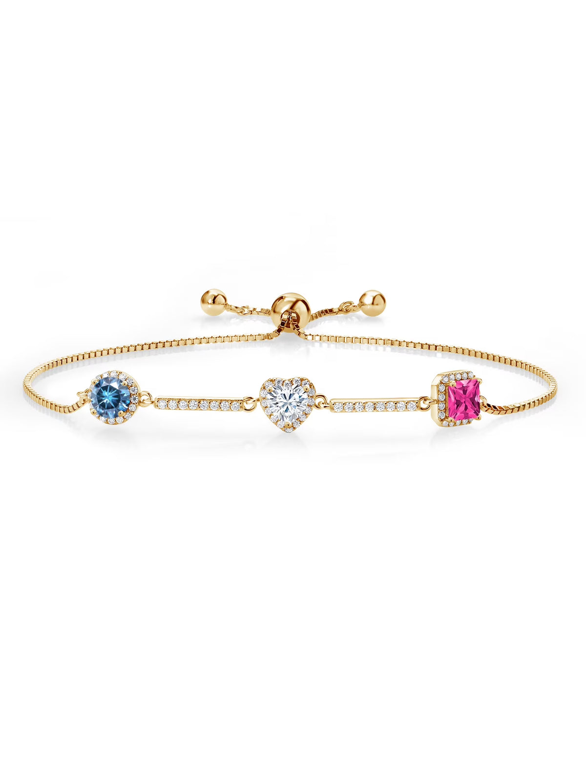 18K Yellow Gold Plated Silver Moissanite Bracelet L8729