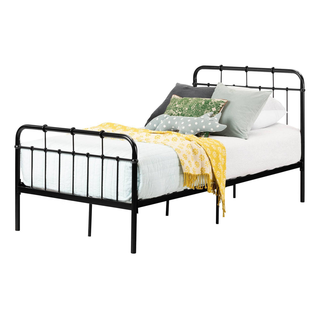 Black Twin Metal Complete Bed I457