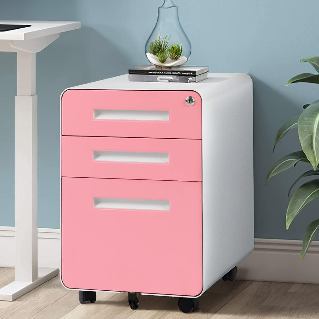 3 Drawer Black Metal File Cabinet with Lock G2203