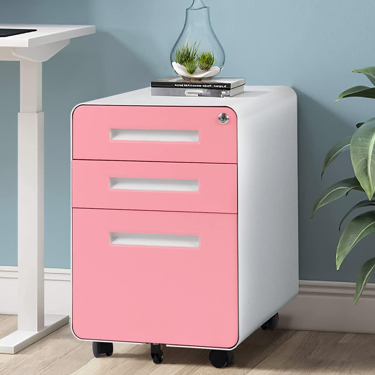 3 Drawer Black Metal File Cabinet with Lock G2203